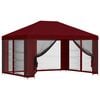 vidaXL Tuin Gazebo met Zijwanden 4 &times; 3 m Bordeauxrood