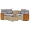 vidaXL Bankstel 6 st Beige en Licht Grijs Poly Rattan en Staal