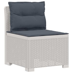 vidaXL E&eacute;npersoons Tuinbank met Kussens Rattan Look PP Wit