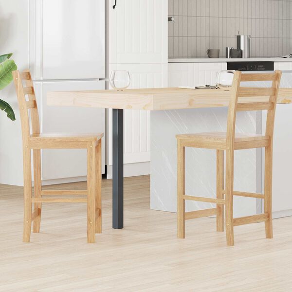 vidaXL Eettafelstoelen 2 pcs Naturel 40 x 47,5 x 99,5 cm