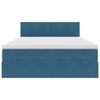 vidaXL Opbergbed met LED met matras Donkerblauw 140 x 200 cm Fluweel