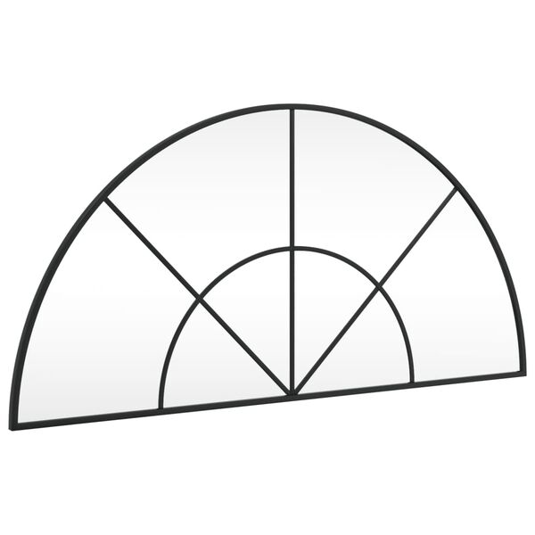 vidaXL Wandspiegel boog 100x50 cm ijzer zwart