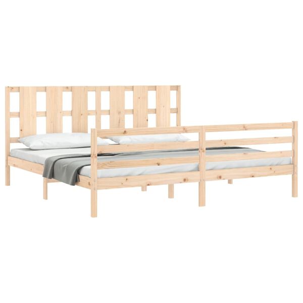 vidaXL Bedframe met hoofdbord massief hout