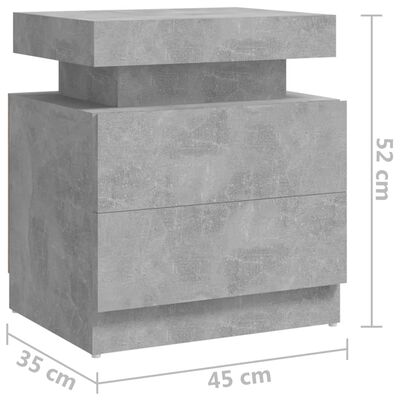 vidaXL Nachtkastje 45x35x52 cm spaanplaat betongrijs