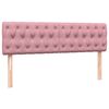 vidaXL Boxspring met matras fluweel roze 140x210 cm