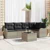 vidaXL Tuin Sofa Set met kussen 6 pcs Lichtgrijs Poly riet