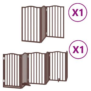 vidaXL Hondenhek inklapbaar 9 panelen 450 cm populierenhout bruin