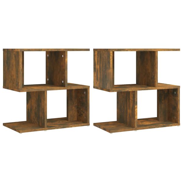 vidaXL Nachtkastjes 2 st 50x30x51,5 cm bewerkt hout gerookt eikenkleur