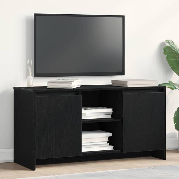 vidaXL TV-kast Zwart Eiken 102 x 37,5 x 52,5 cm Bewerkt hout