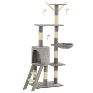 vidaXL Kattenkrabpaal met sisal krabpalen 138 cm grijs