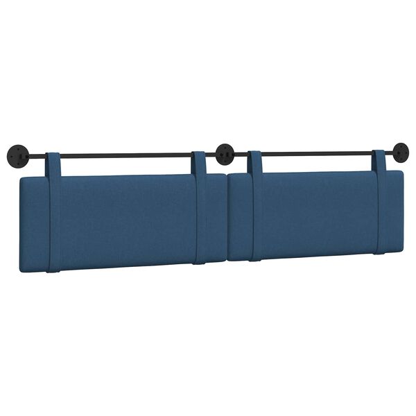 vidaXL Hangend Hoofdeinde Wandgemonteerd Blauw 210 x 55 x 5 cm Stof