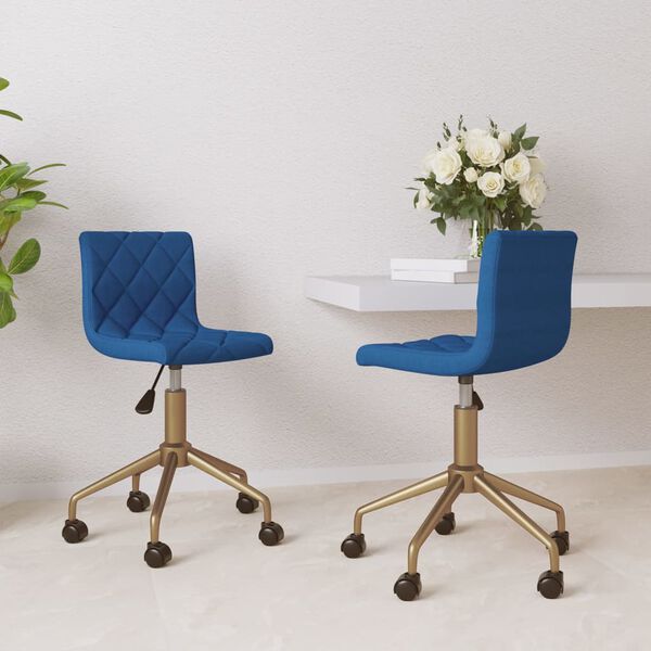 vidaXL Eetkamerstoelen draaibaar 2 st fluweel blauw