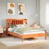 vidaXL Bed met boekenkast zonder matras grenenhout wasbruin 140x190 cm