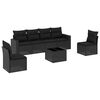 vidaXL 7-delige Loungeset met kussens poly rattan zwart