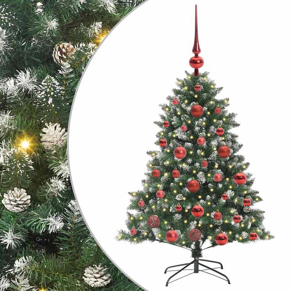 vidaXL Kunstkerstboom met 150 LED Groen 120 cm PVC en Plastic en Staal