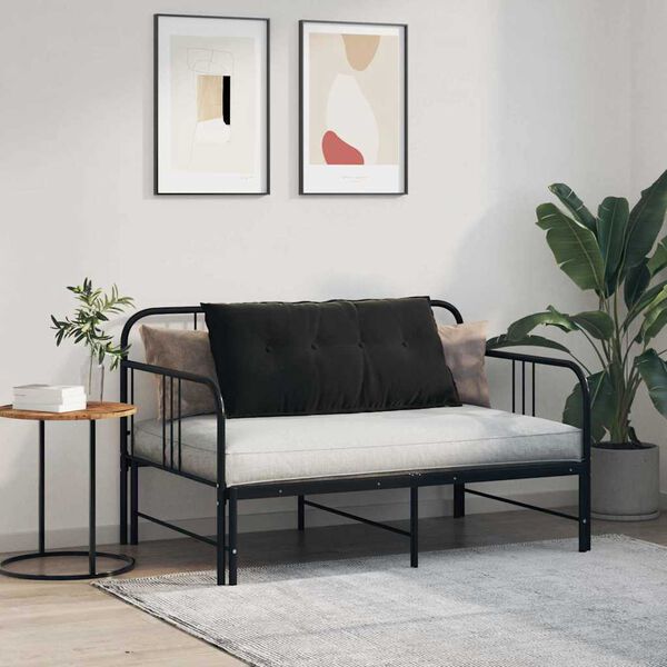 vidaXL Rugkussen Zwart 100 x 50 cm Cordstof