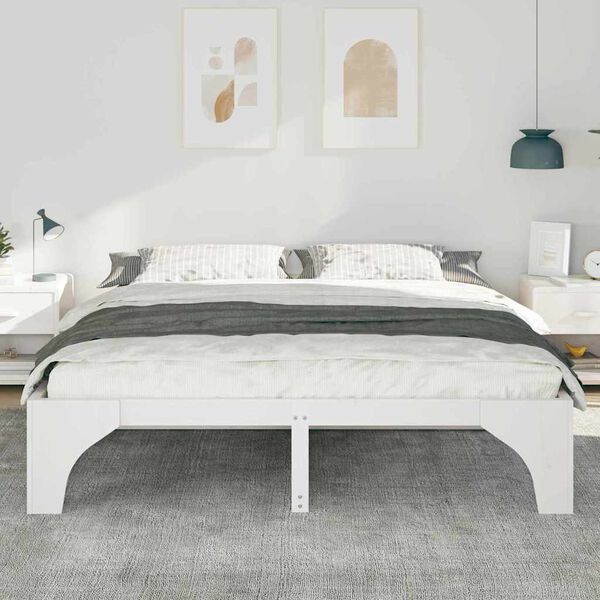 vidaXL Bedframe Wit 180 x 200 cm Massief grenenhout