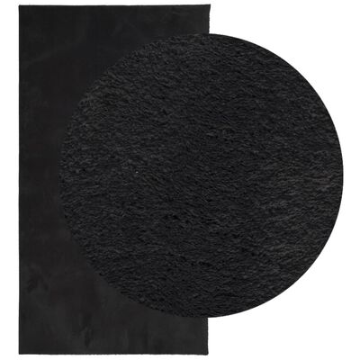 vidaXL Vloerkleed HUARTE laagpolig zacht wasbaar 60x110 cm zwart