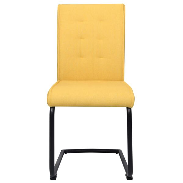 vidaXL Eetkamerstoelen 2 st stof mosterdgeel