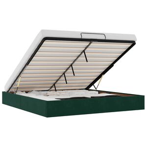 vidaXL Ottoman bedframe zonder matras 160x200 cm fluweel donkergroen