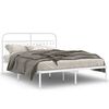vidaXL Bedframe met hoofdbord metaal wit 160x200 cm