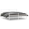 vidaXL Bedframe met hoofd- en voeteneinde&nbsp;metaal wit 183x213 cm