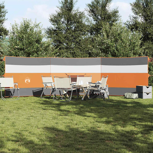 vidaXL Windscherm camping waterdicht 508x130 cm grijs en oranje