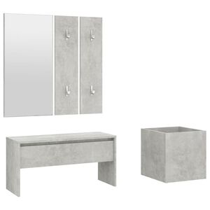 vidaXL Garderobe set bewerkt hout betongrijs
