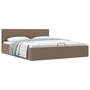 vidaXL Bedframe met hydraulische opslag stof taupe 180x200 cm