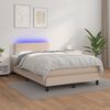 vidaXL Boxspring met matras en LED kunstleer cappuccinokleur 120x190cm