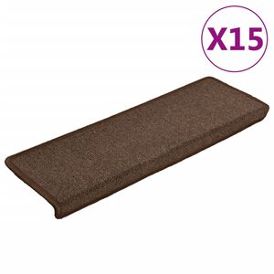 vidaXL Trapmatten 15 st 65x21x4 cm Bruin Rechthoekige Rand