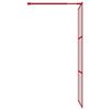vidaXL Inloopdouchewand transparant 80x195 cm ESG-glas rood