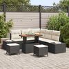 vidaXL Tuin Sofa Set met kussen 8 pcs Zwart Poly riet