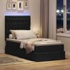 vidaXL Opbergbed met LED met matras Zwart 90 x 190 cm Polyester