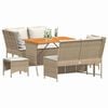 vidaXL 5-delige Loungeset met kussens poly rattan beige