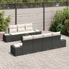 vidaXL Tuin Sofa Set met kussen 8 pcs Zwart poly rattan
