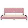 vidaXL Bedframe met LED zonder matras fluweel roze 180x200 cm