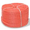 vidaXL Touw gedraaid 10 mm 250 m polypropyleen oranje