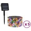 vidaXL 5 st Lichtslinger met 200 LED's solar binnen/buiten meerkleurig