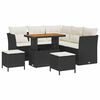 vidaXL Tuinbankenset 8 st Zwart poly rattan