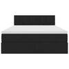 vidaXL Opbergbed met LED met matras met LED Zwart 140 x 190 cm Fluweel
