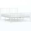 vidaXL Bedframe met hoofd- en voeteneinde metaal wit 135x190 cm