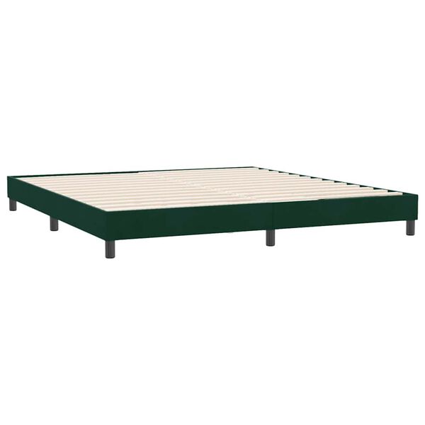 vidaXL Boxspring zonder matras fluweel donkergroen 180x210 cm