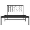 vidaXL Bedframe met hoofdbord metaal zwart 100x200 cm