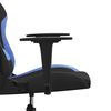 vidaXL Massage gamestoel stof zwart en blauw