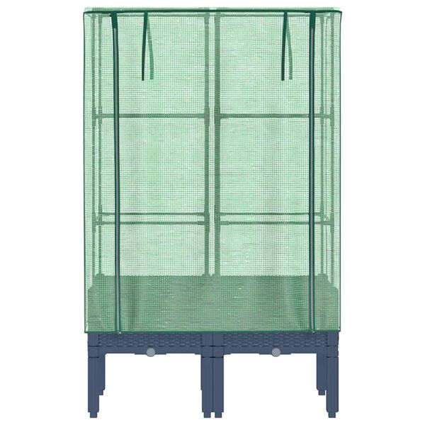 vidaXL Plantenbak verhoogd met kashoes 80x40x140 cm rattanlook