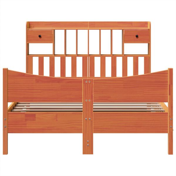 vidaXL Bedframe zonder matras massief grenenhout wasbruin 160x200 cm