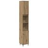 vidaXL Badkamerkast 30x30x190 cm bewerkt hout artisanaal eikenkleurig