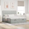 vidaXL Ottoman bed met matrassen en LED's 180x200cm fluweel lichtgrijs