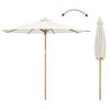 vidaXL Tuinparasol Cr&egrave;me Wit &Oslash; 270 x 260 cm Bamboe